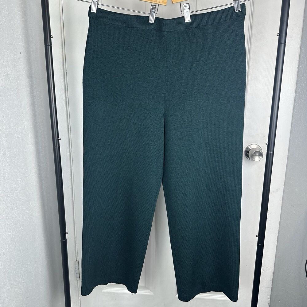 St. John Santana Knit Pull On Pants Womens Plus Size 16 High Rise Stretch